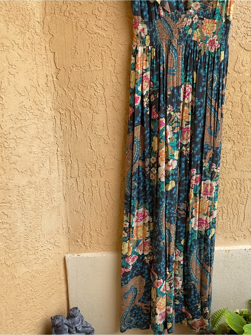 O'NEILL Rose Floral Paisley NOLEE Plunge Open Back Maxi  Boho Dress MEDIUM - Picture 7 of 16